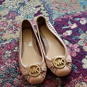 Michael Kors Women's Brown Loafers with Gold Logo